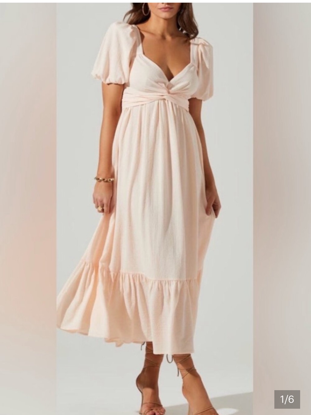 Nwt Astr The Label Peach Backless Elegant Midi Dress